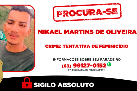 Polícia Civil do Tocantins procura suspeito de tentativa de feminicídio em Pium